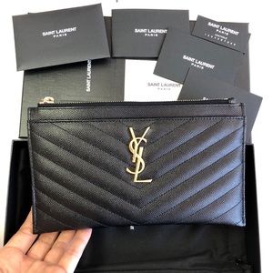 Saint Laurent Monogramme YSL logo Pouch Clutch